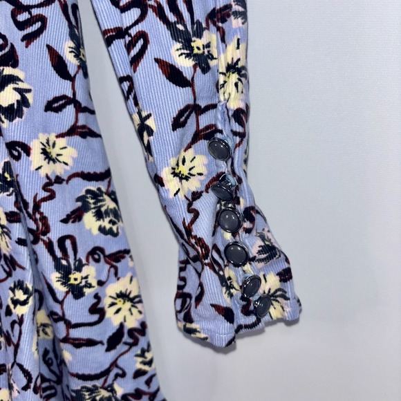 Free People Bessie Micro Corduroy Babydoll Floral Dress XS - Picture 5 of 9